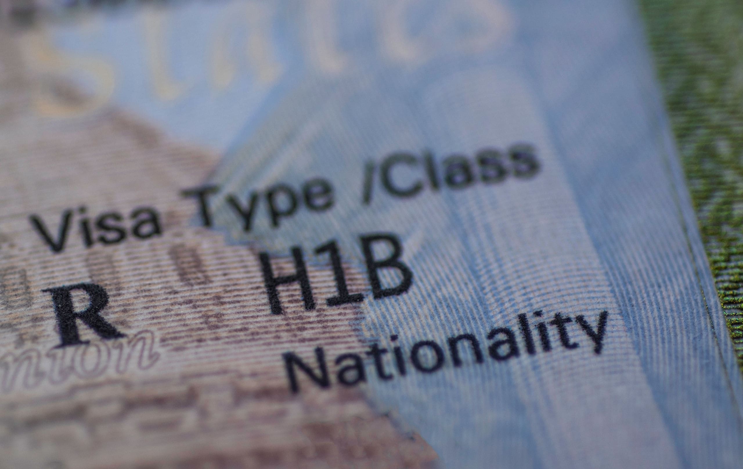 a visa labeled h1b